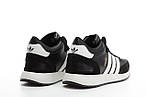 Чоловічі зимові кросівки Adidas INIKI mid Winter (чорні з білим) короткі спортивні кроси з хутром К14479 топ, фото 6