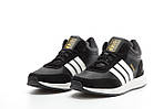 Чоловічі зимові кросівки Adidas INIKI mid Winter (чорні з білим) короткі спортивні кроси з хутром К14479 топ, фото 7
