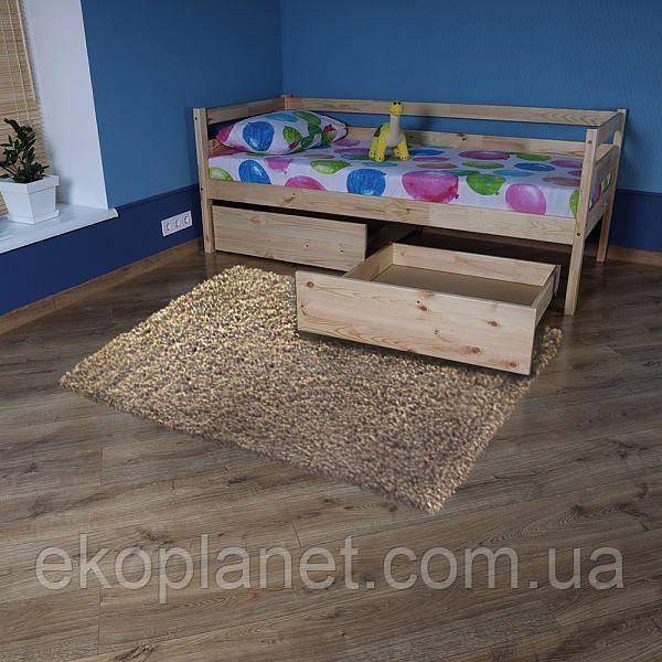 Дитяче деревʼяне одноярусне ліжко SportBaby babyson-1, з шухлядами