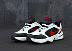 Чоловічі кросівки Nike Air Monarch (білі з чорним і червоним) спортивні осінні модні кроси К11808 топ, фото 2