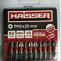 Бита - PH2*25мм набор 10шт блистер (HAISSER)