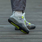 Чоловічі кросівки Nike Air Jordan Retro 4 Grey/Green (сірі) повсякденні спортивні демі кроси i1490 топ, фото 3