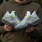 Чоловічі кросівки Nike Air Jordan Retro 4 Grey/Green (сірі) повсякденні спортивні демі кроси i1490 топ, фото 4