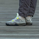 Чоловічі кросівки Nike Air Jordan Retro 4 Grey/Green (сірі) повсякденні спортивні демі кроси i1490 топ, фото 5