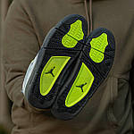 Чоловічі кросівки Nike Air Jordan Retro 4 Grey/Green (сірі) повсякденні спортивні демі кроси i1490 топ, фото 6