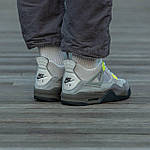 Чоловічі кросівки Nike Air Jordan Retro 4 Grey/Green (сірі) повсякденні спортивні демі кроси i1490 топ, фото 9