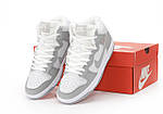 Чоловічі зимові кросівки Nike SB Dunk Winter (сірі з білим) високі зручні кеди з хутром К14485 топ, фото 4