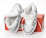 Жіночі зимові кросівки Nike SB Dunk Winter (сірі з білим) високі стильні кеди на хутрі К14485 топ, фото 4