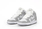 Чоловічі зимові кросівки Nike SB Dunk Winter (сірі з білим) високі зручні кеди з хутром К14485 топ, фото 6