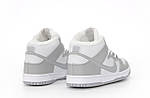 Чоловічі зимові кросівки Nike SB Dunk Winter (сірі з білим) високі зручні кеди з хутром К14485 топ, фото 7