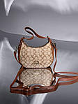 Жіноча сумка Coach Swinger In Micro Signature Cream (кремова) KIS26017 стильна гарна модна на ремені топ, фото 6