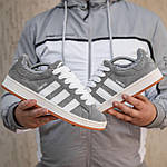 Чоловічі зимові кросівки Adidas Campus (сірі) спортивні повсякденні кроси 2522 Адідас топ, фото 4