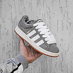 Чоловічі зимові кросівки Adidas Campus (сірі) спортивні повсякденні кроси 2522 Адідас топ, фото 3