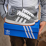 Чоловічі зимові кросівки Adidas Campus (сірі) спортивні повсякденні кроси 2522 Адідас топ, фото 6