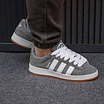 Чоловічі зимові кросівки Adidas Campus (сірі) спортивні повсякденні кроси 2522 Адідас топ, фото 9