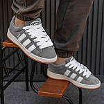 Чоловічі зимові кросівки Adidas Campus (сірі) спортивні повсякденні кроси 2522 Адідас топ, фото 5