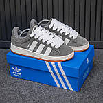 Чоловічі зимові кросівки Adidas Campus (сірі) спортивні повсякденні кроси 2522 Адідас топ, фото 8