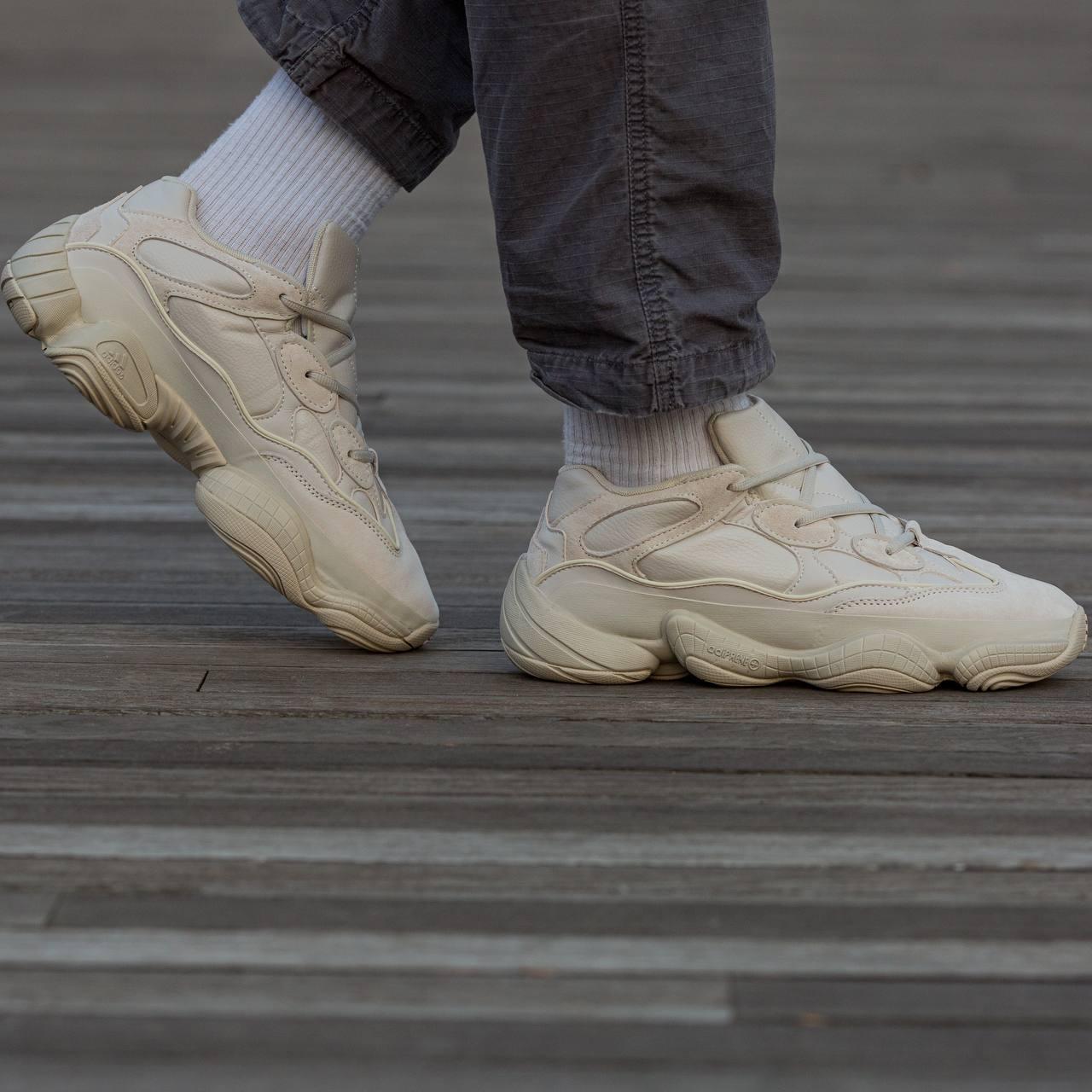 Чоловічі зимові кросівки Adidas Yeezy 500 Beige (бежеві) спортивні світлі термо кроси I1561 топ, фото 1
