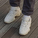 Чоловічі зимові кросівки Adidas Yeezy 500 Beige (бежеві) спортивні світлі термо кроси I1561 топ, фото 3