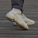 Чоловічі зимові кросівки Adidas Yeezy 500 Beige (бежеві) спортивні світлі термо кроси I1561 топ, фото 4