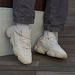 Чоловічі зимові кросівки Adidas Yeezy 500 Beige (бежеві) спортивні світлі термо кроси I1561 топ, фото 5