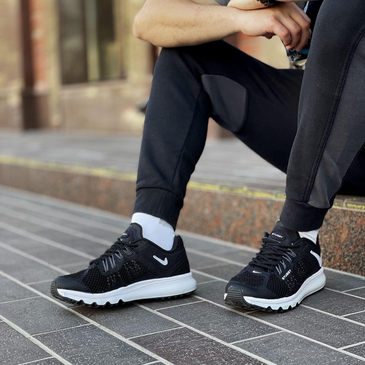 Чоловічі кросівки Nike Air Max 2013 X Stussy Fossil (чорні Нс білим) спортивні легкі кроси сітка Ж3578 топ
