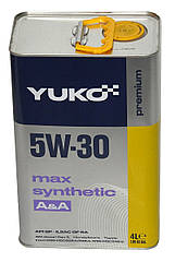 Олива YUKO MAX SYNTHETIC 5W-30 SAE API SN 4л жерсть