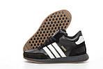Чоловічі зимові кросівки Adidas INIKI mid Winter (чорні з білим) низькі теплі кроси з хутром К14472 топ, фото 7