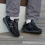 Жіночі зимові кросівки New Balance 574 Winter All Black (чорні) модні спортивні кроси на хутрі I1542 топ, фото 4