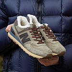 Жіночі зимові кросівки New Balance 574 Winter Haki (хакі з коричневим) практичні кроси з хутром I1544 топ, фото 9
