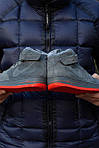 Чоловічі зимові кросівки Nike Air Force Winter Grey/Red (сірі з червоним) високі кеди з хутром I1546 топ, фото 10