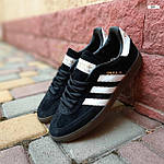 Чоловічі кросівки Adidas Spezial (чорні з білим) демісезонні короткі якісні кеди О11051 топ, фото 10