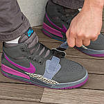 Чоловічі кросівки Nike Air Jordan Legacy Black Purple (чорні з фіолетовим і синім) кольорові високі кеди I1570 топ, фото 5