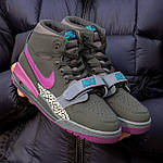 Чоловічі кросівки Nike Air Jordan Legacy Black Purple (чорні з фіолетовим і синім) кольорові високі кеди I1570 топ, фото 7
