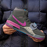 Чоловічі кросівки Nike Air Jordan Legacy Black Purple (чорні з фіолетовим і синім) кольорові високі кеди I1570 топ, фото 10