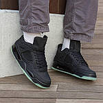 Чоловічі кросівки Nike Air Jordan Retro 4 x Kaws Black (чорні) стильні повсякденні демі кроси I1576 топ, фото 5
