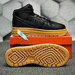 Чоловічі зимові кросівки Nike Air Force Gore-Tex (чорні) високі молодіжні кеди на платформі 1740 топ, фото 2