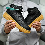 Чоловічі зимові кросівки Nike Air Force Gore-Tex (чорні) високі молодіжні кеди на платформі 1740 топ, фото 5