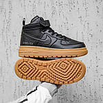 Чоловічі зимові кросівки Nike Air Force Gore-Tex (чорні) високі молодіжні кеди на платформі 1740 топ, фото 7