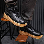 Чоловічі зимові кросівки Nike Air Force Gore-Tex (чорні) високі молодіжні кеди на платформі 1740 топ, фото 8