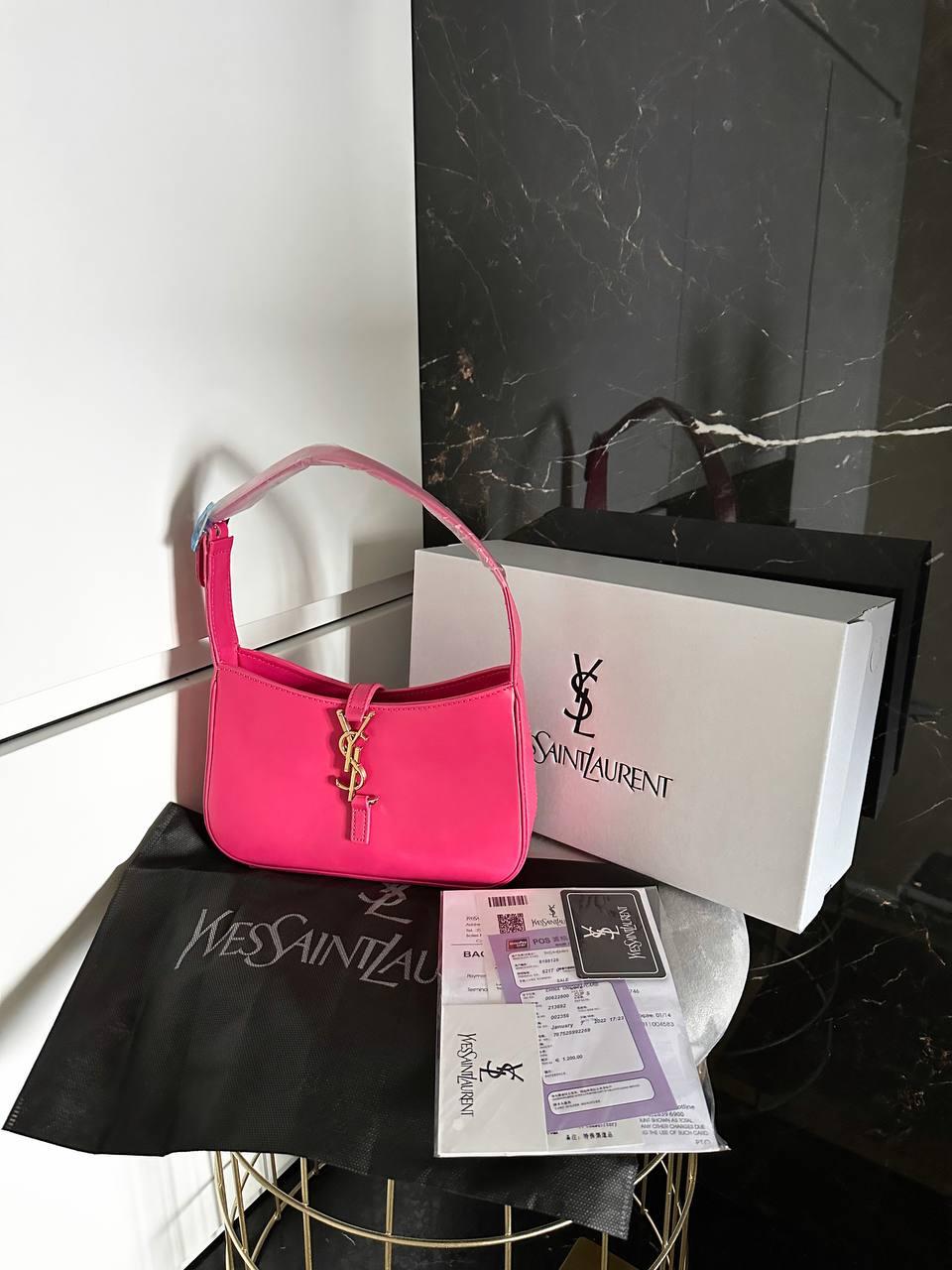 Жіноча сумка Yves Saint Laurent Hobo (рожева) маленька повсякденна сумочка Gi16202 топ, фото 1