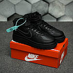 Чоловічі зимові кросівки Nike Air Force Gore-Tex (чорні) високі модні кеди на товстій підошві 1739 топ, фото 2