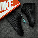 Чоловічі зимові кросівки Nike Air Force Gore-Tex (чорні) високі модні кеди на товстій підошві 1739 топ, фото 3