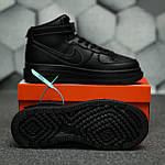 Чоловічі зимові кросівки Nike Air Force Gore-Tex (чорні) високі модні кеди на товстій підошві 1739 топ, фото 4