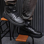 Чоловічі зимові кросівки Nike Air Force Gore-Tex (чорні) високі модні кеди на товстій підошві 1739 топ, фото 8