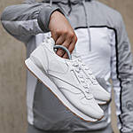 Чоловічі зимові кросівки Reebok classic (білі) низькі утеплені флісом кроси 2509 топ, фото 2