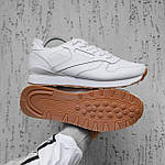 Чоловічі зимові кросівки Reebok classic (білі) низькі утеплені флісом кроси 2509 топ, фото 4