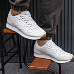 Чоловічі зимові кросівки Reebok classic (білі) низькі утеплені флісом кроси 2509 топ, фото 7