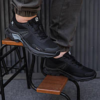 Мужские кроссовки Salomon X RAISE 2 GTX Termo (чёрные с серым) теплые водостойкие кроссы еврозима KIT2483