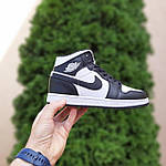 Чоловічі зимові кросівки Nike AIR Jordan 1 (білі з чорним) модні повсякденні кроси 4031 Найктоп, фото 5